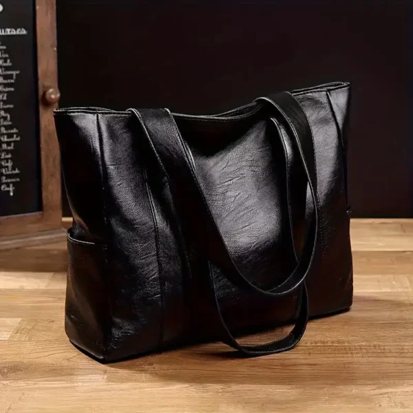 Faux Leather Tote Bag - Image 5