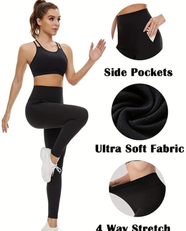 High Waisted Sport Leggings With Pockets - Image 2