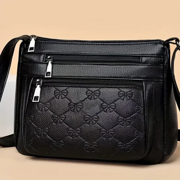 Faux Leather Quilted Crossbody Bag