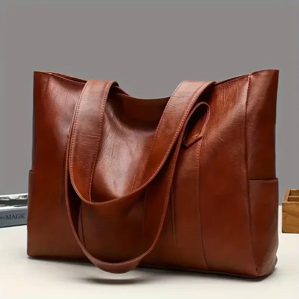 Faux Leather Tote Bag - Image 4