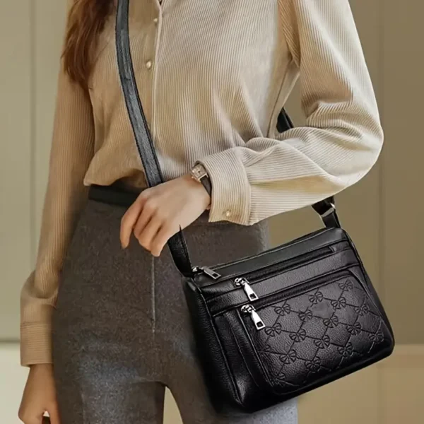 Faux Leather Quilted Crossbody Bag - Image 2